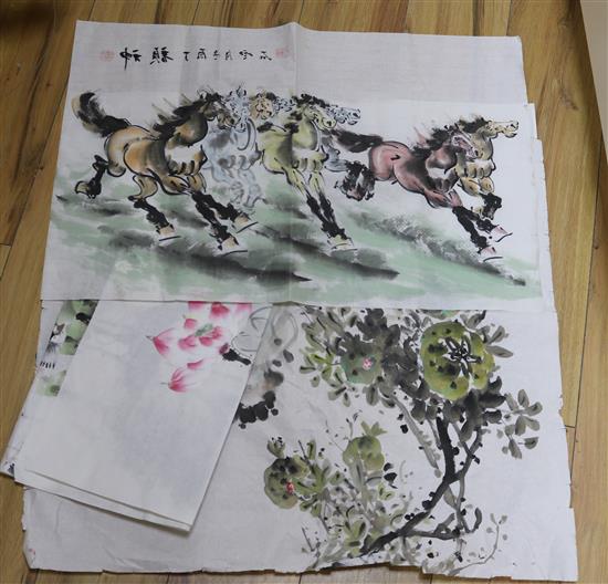 Three Chinese paintings on paper